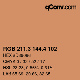 カラーコード: RGB 211.3 144.4 102 | qconv.com
