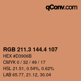 カラーコード: RGB 211.3 144.4 107 | qconv.com