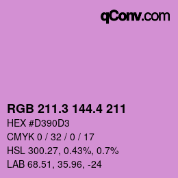 カラーコード: RGB 211.3 144.4 211 | qconv.com