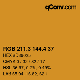 カラーコード: RGB 211.3 144.4 37 | qconv.com