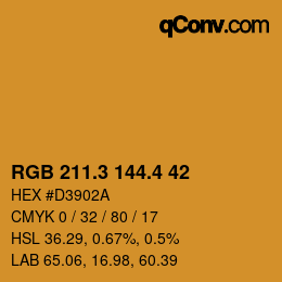 カラーコード: RGB 211.3 144.4 42 | qconv.com