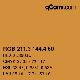 カラーコード: RGB 211.3 144.4 60 | qconv.com