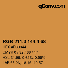 カラーコード: RGB 211.3 144.4 68 | qconv.com