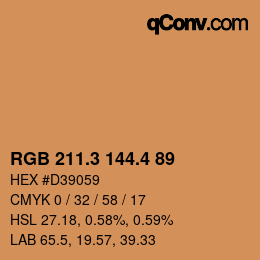カラーコード: RGB 211.3 144.4 89 | qconv.com