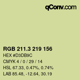 カラーコード: RGB 211.3 219 156 | qconv.com
