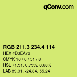 カラーコード: RGB 211.3 234.4 114 | qconv.com