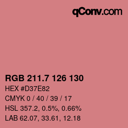 カラーコード: RGB 211.7 126 130 | qconv.com