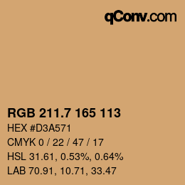 カラーコード: RGB 211.7 165 113 | qconv.com