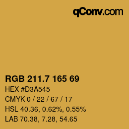 カラーコード: RGB 211.7 165 69 | qconv.com
