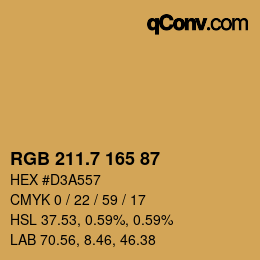カラーコード: RGB 211.7 165 87 | qconv.com