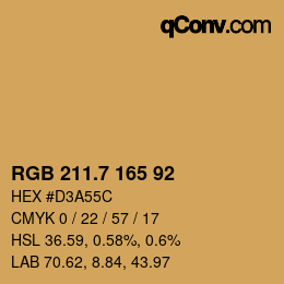 カラーコード: RGB 211.7 165 92 | qconv.com