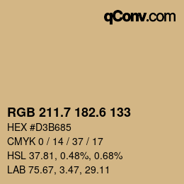 カラーコード: RGB 211.7 182.6 133 | qconv.com