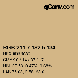 カラーコード: RGB 211.7 182.6 134 | qconv.com