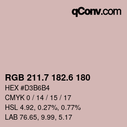 カラーコード: RGB 211.7 182.6 180 | qconv.com