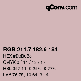 カラーコード: RGB 211.7 182.6 184 | qconv.com