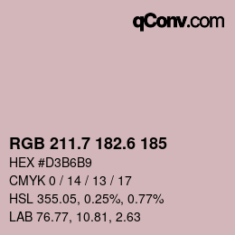 カラーコード: RGB 211.7 182.6 185 | qconv.com