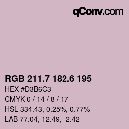 カラーコード: RGB 211.7 182.6 195 | qconv.com