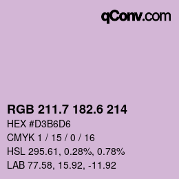 カラーコード: RGB 211.7 182.6 214 | qconv.com