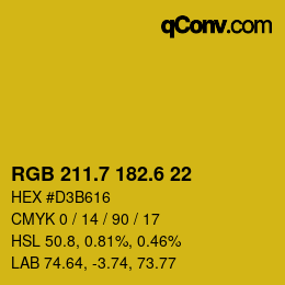 カラーコード: RGB 211.7 182.6 22 | qconv.com