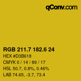 カラーコード: RGB 211.7 182.6 24 | qconv.com