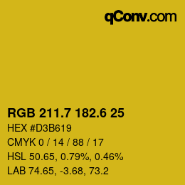 カラーコード: RGB 211.7 182.6 25 | qconv.com