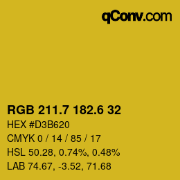 カラーコード: RGB 211.7 182.6 32 | qconv.com