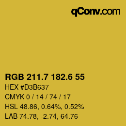 カラーコード: RGB 211.7 182.6 55 | qconv.com