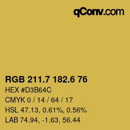 カラーコード: RGB 211.7 182.6 76 | qconv.com