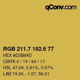 カラーコード: RGB 211.7 182.6 77 | qconv.com