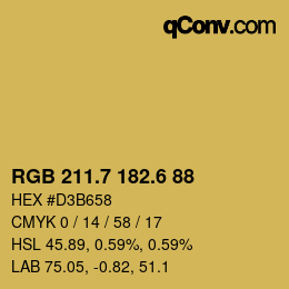 カラーコード: RGB 211.7 182.6 88 | qconv.com