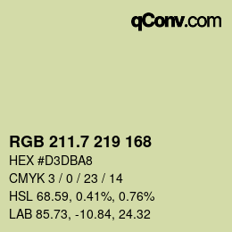 カラーコード: RGB 211.7 219 168 | qconv.com