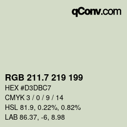 カラーコード: RGB 211.7 219 199 | qconv.com