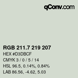 カラーコード: RGB 211.7 219 207 | qconv.com