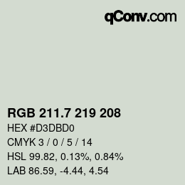 カラーコード: RGB 211.7 219 208 | qconv.com