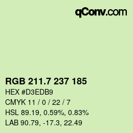 カラーコード: RGB 211.7 237 185 | qconv.com