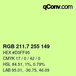 カラーコード: RGB 211.7 255 149 | qconv.com