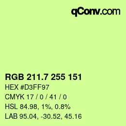 カラーコード: RGB 211.7 255 151 | qconv.com