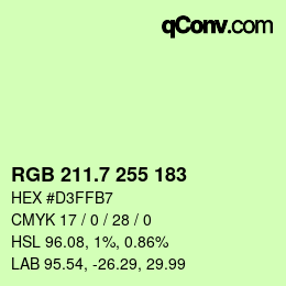 カラーコード: RGB 211.7 255 183 | qconv.com