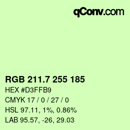 カラーコード: RGB 211.7 255 185 | qconv.com