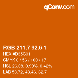 カラーコード: RGB 211.7 92.6 1 | qconv.com
