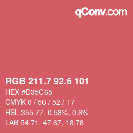 カラーコード: RGB 211.7 92.6 101 | qconv.com