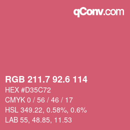 カラーコード: RGB 211.7 92.6 114 | qconv.com