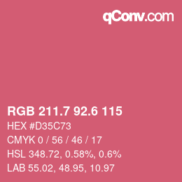 カラーコード: RGB 211.7 92.6 115 | qconv.com