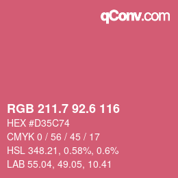 カラーコード: RGB 211.7 92.6 116 | qconv.com