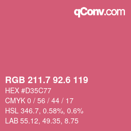 カラーコード: RGB 211.7 92.6 119 | qconv.com