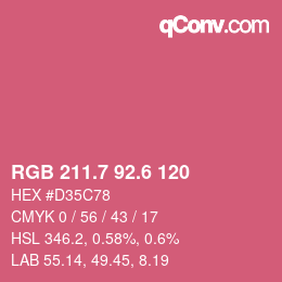 カラーコード: RGB 211.7 92.6 120 | qconv.com