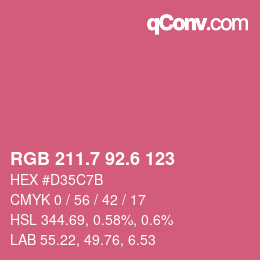 カラーコード: RGB 211.7 92.6 123 | qconv.com