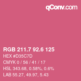 カラーコード: RGB 211.7 92.6 125 | qconv.com