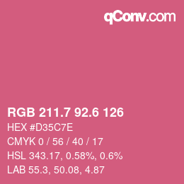 カラーコード: RGB 211.7 92.6 126 | qconv.com