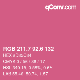 カラーコード: RGB 211.7 92.6 132 | qconv.com